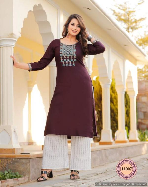 Diya Biba's 11 Beautiful Rayon Kurti With Plazzo 